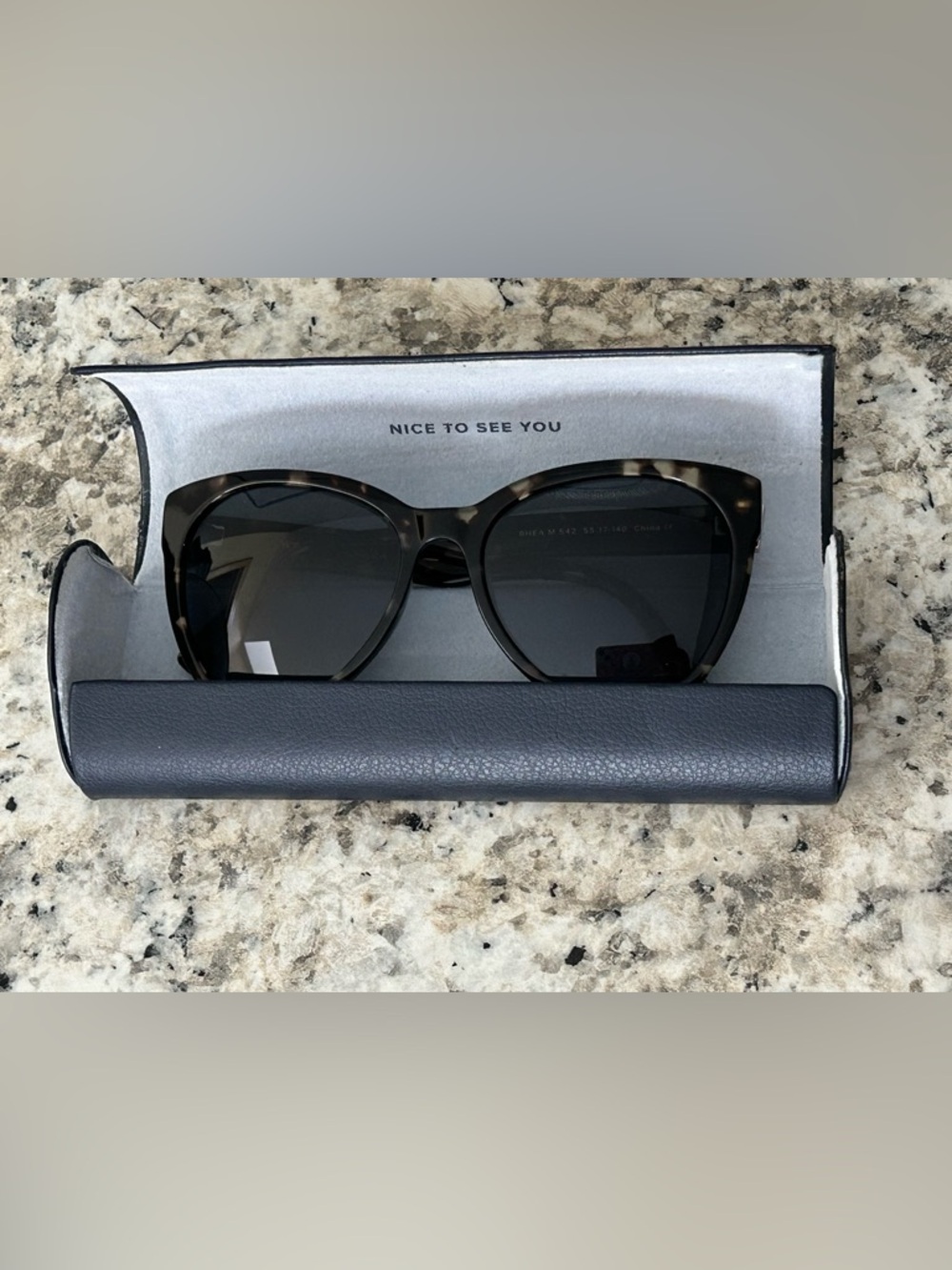 Warby Parker RheaTortoise Full Rim Sunglasses Rectangular Cat Eye w Hard Case - Picture 15 of 16